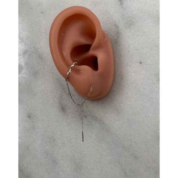 COPY - Sterling Silver Threaded Cuff Earrings Brand New - Picture 4 of 4